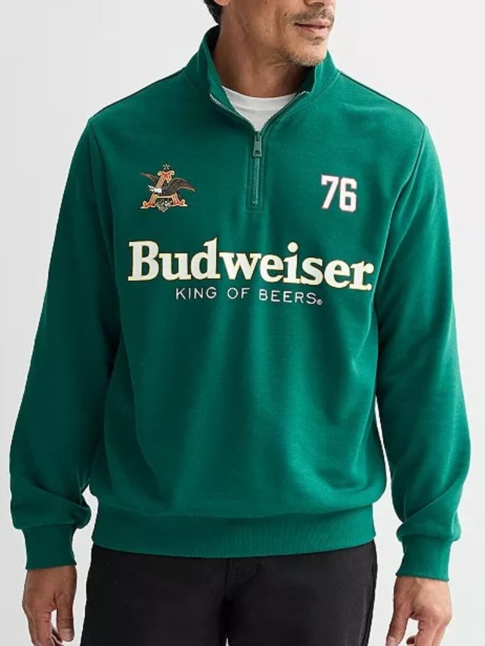 Budweiser Clydesdales Green Graphic Pullover Men's Classic Sweater SZ XXL